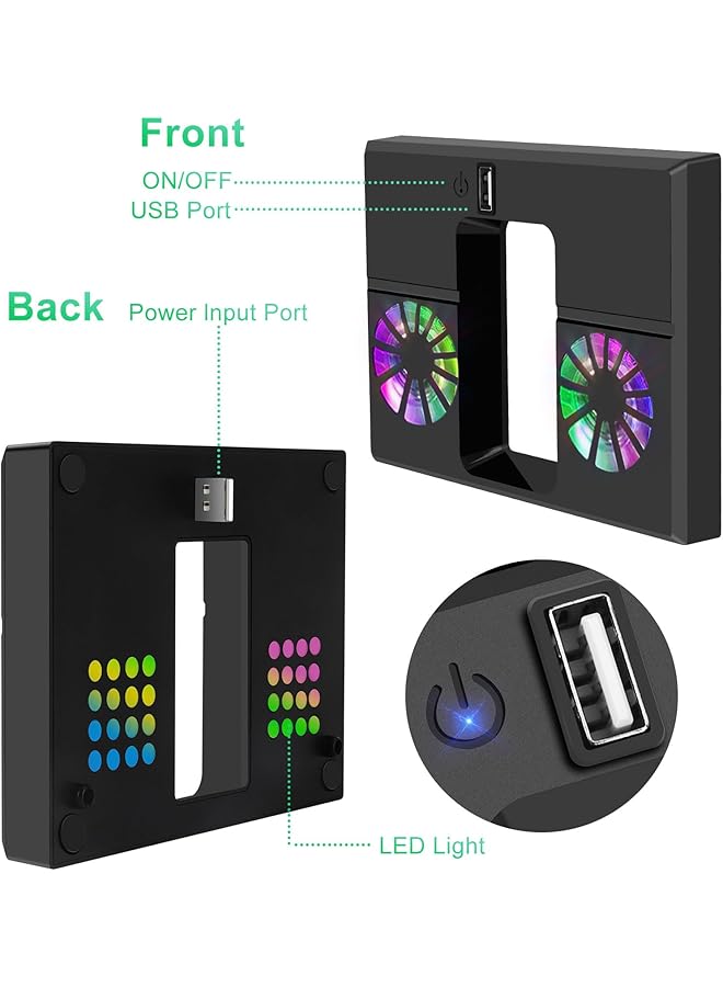 Linkstyle Cooling Fan For Xbox Series X Vertical Cooling Stand Cooling System With Colorful Rgb Lights And 1 Usb Port - Image 5