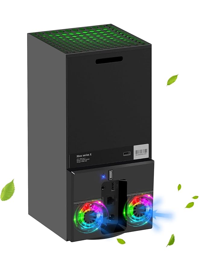 Linkstyle Cooling Fan For Xbox Series X Vertical Cooling Stand Cooling System With Colorful Rgb Lights And 1 Usb Port - Image 1