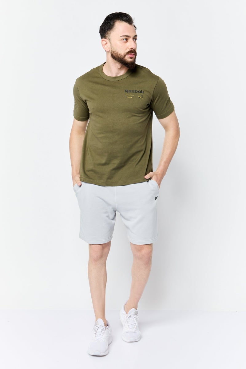 Reebok Men Sportswear Fit Short Sleeve Outdoor T-Shirt, Army Green  - Image 2