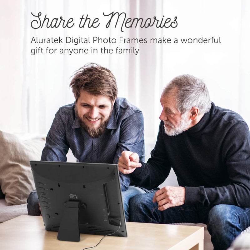 Aluratek 8 Inch LCD Digital Photo Frame with Auto Slideshow Using USB SD/SDHC (ADPF08SF) - Black - Image 2