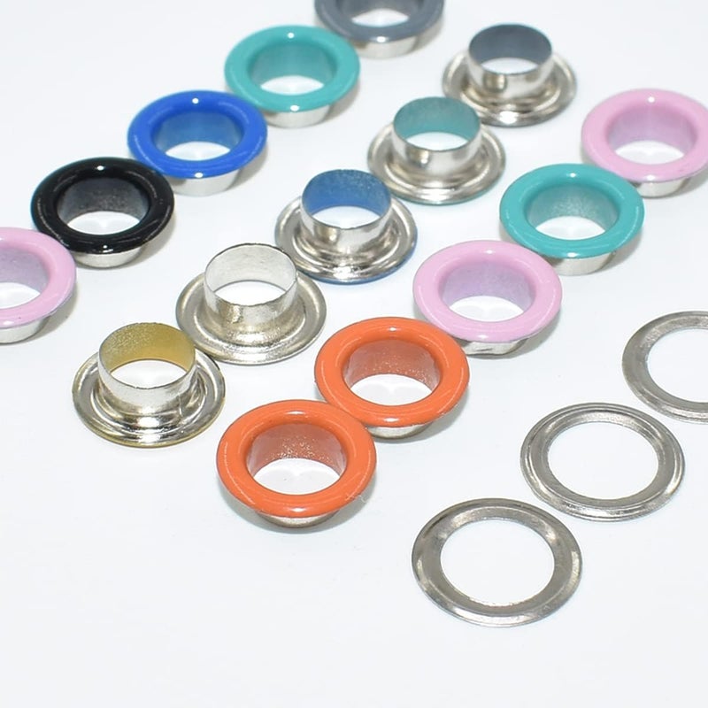 Renashed Grommets Kit 1/4 inch Metal Eyelets 300 Set for Bag Shoes Clothes Crafts, 10 Colors - Image 5