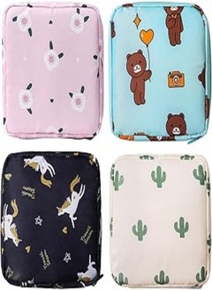 Generic DOSEWART Sanitary Napkin Storage Bag, 4Pcs Zipper Menstrual Pad Bag Portable Sanitary Napkin Storage Tampons Holder for Purse First Period Kit for Teen Girls Store Sanitary Pads for Women 