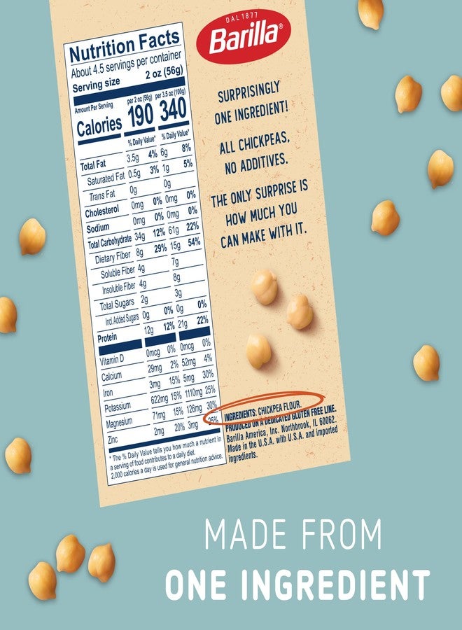 Barilla مكرونة باريللا من الحمص، 8.8 أونصة (عبوة من 10) - نباتية، خالية من الغلوتين، غير معدلة وراثيًا وكوشير - مصنوعة من بروتين نباتي - Image 5