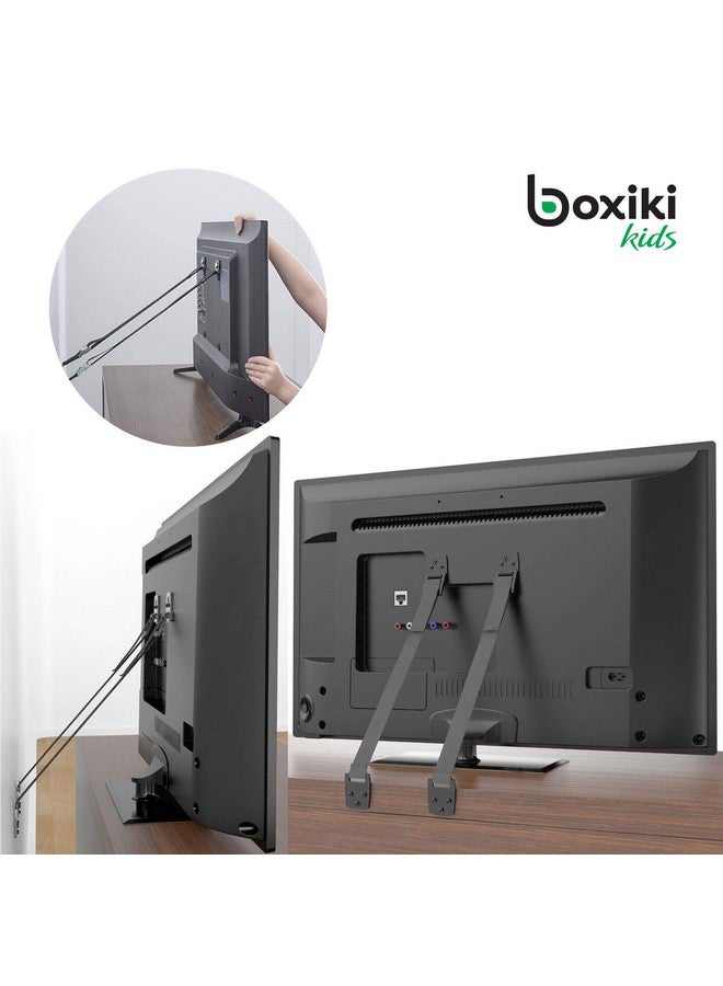 بوكسيكي كيدز أشرطة أثاث الأطفال من بوكسيكي - شريط مضاد للانقلاب لحماية الطفل وسلامته - عبوة من 8 أشرطة حائط قابلة للتعديل وأشرطة تلفزيون - مثبتات لتثبيت الأرفف والخزائن (أسود) - Image 4