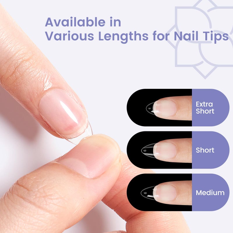 Wilfniee Extra Short Almond Nail Tips: 240Pcs Small Clear Almond Nails Soft Gel Fake Nail Tips for Nail Extension, 12 Sizes Full Cover Clear Press on Nails for Girls for Home DIY Salon - Image 4