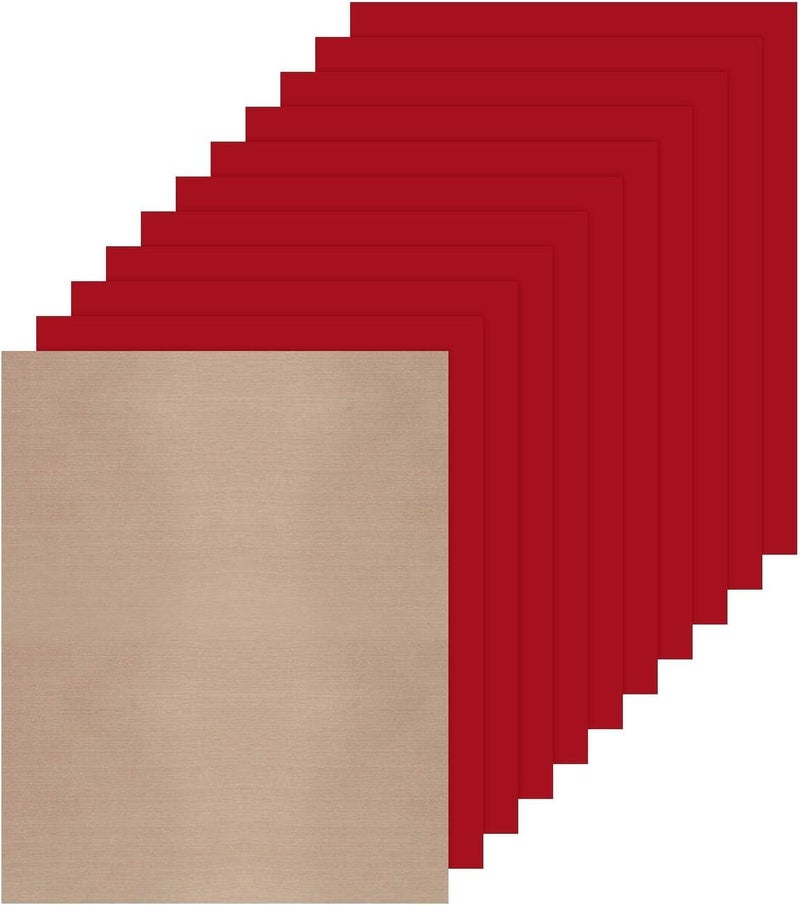 JANDJPACKAGING Red Heat Transfer Vinyl HTV for T-Shirts,10 Pack 12" x 10" Sheets for Iron On T Shirts - for Silhouette Cameo Or Cricut - Heat Press Machine - Image 1
