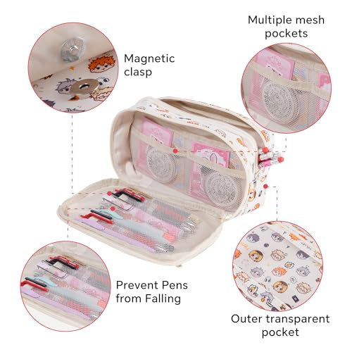 JUTOROSY Cute Pencil Case, Pencil Pouch with Zipper (white) - Image 2