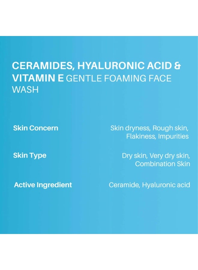 DERMDOC Ceramide Hyaluronic Acid Face Wash for Dry Skin Hydrating Gentle Foaming Cleanser with Vitamin E Moisturizing Face Cleanser for Soft Smooth Skin 80 ml - Image 4