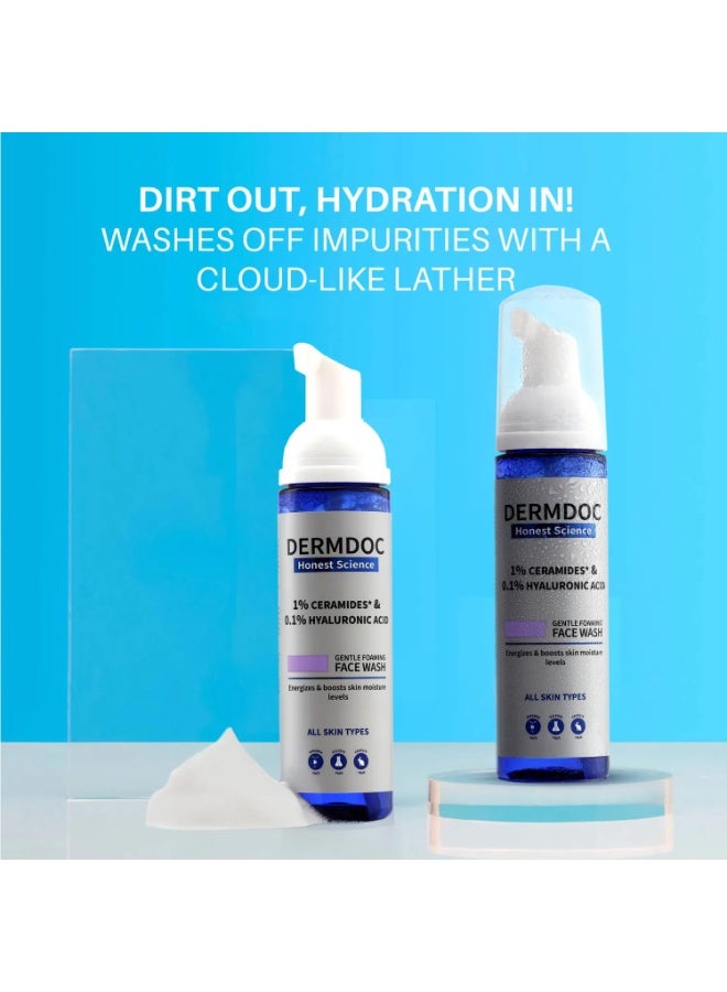 DERMDOC Ceramide Hyaluronic Acid Face Wash for Dry Skin Hydrating Gentle Foaming Cleanser with Vitamin E Moisturizing Face Cleanser for Soft Smooth Skin 80 ml - Image 2