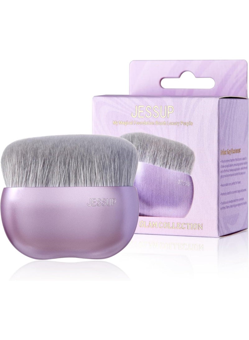 Jessup Foundation Brush for Liquid Makeup, Large Flat Top Kabuki Brush for Blending, Buffing, Stippling, Luxury Purple SF003 - Image 1