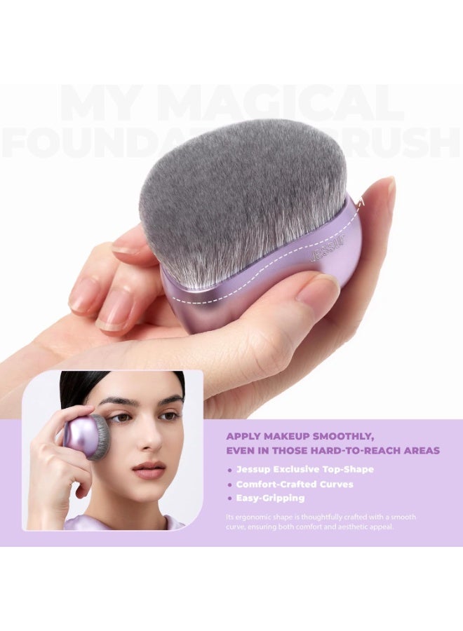 Jessup Foundation Brush for Liquid Makeup, Large Flat Top Kabuki Brush for Blending, Buffing, Stippling, Luxury Purple SF003 - Image 4