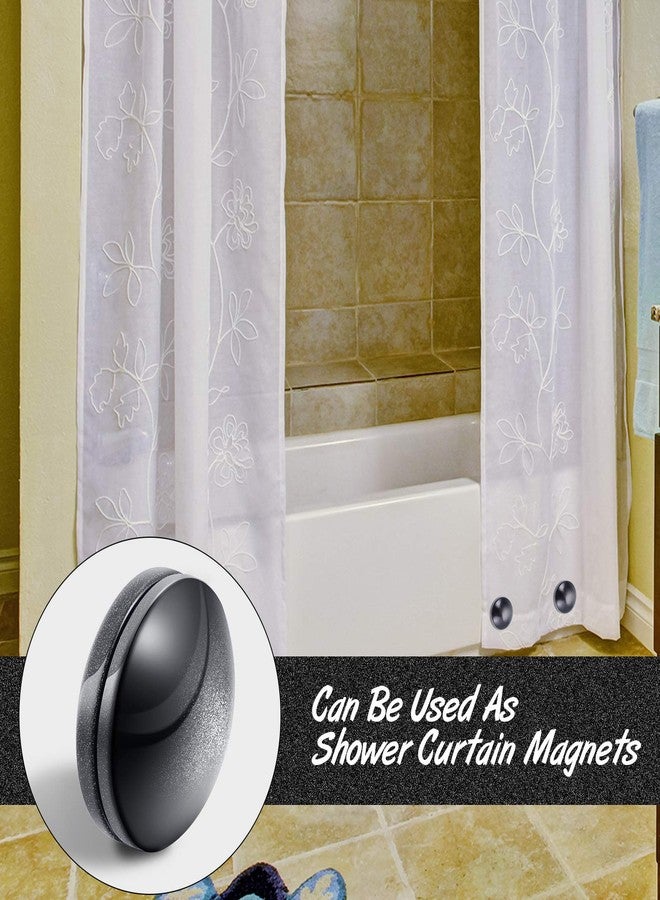 Jetec 16 Pcs Magnetic Curtain Weights No Sew Shower Curtain Magnets Black Plastic Shower Curtains Liner Clips for Light Curtains Tablecloth Liner - Image 5
