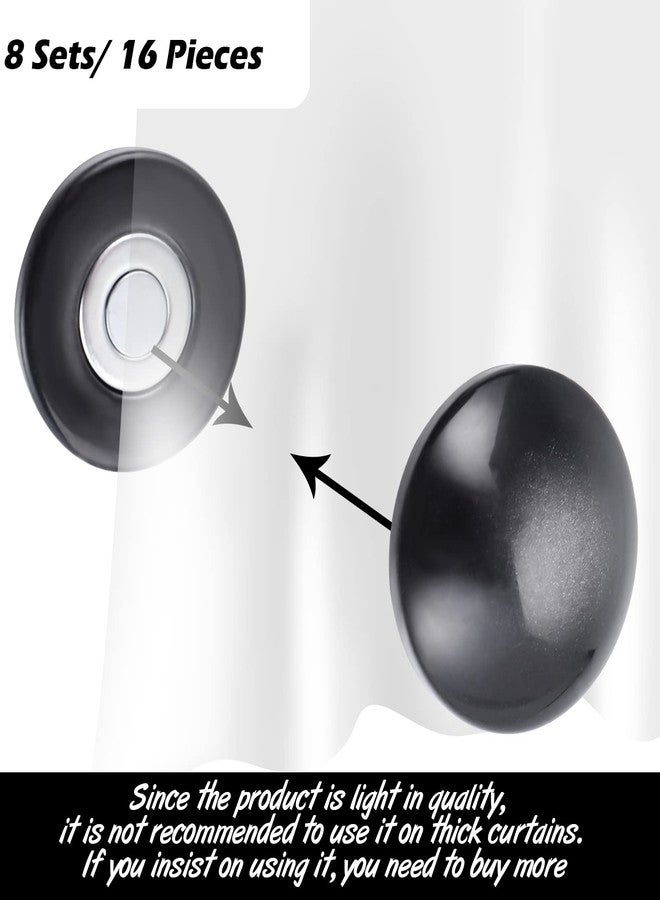 Jetec 16 Pcs Magnetic Curtain Weights No Sew Shower Curtain Magnets Black Plastic Shower Curtains Liner Clips for Light Curtains Tablecloth Liner - Image 2