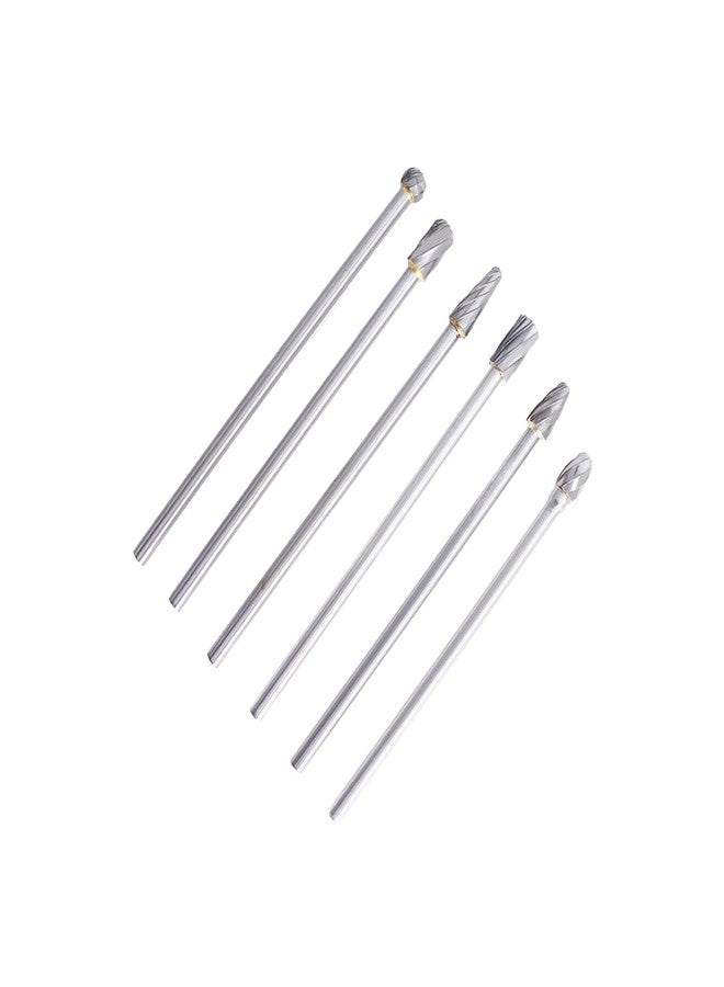 findmall 6Pcs Carbide Alloy Rotary Burr Set 6mm(1/4") Shank 10mm Head 150mm Length for DIY Woodworking Metal Carving Polishing Engraving Drilling - Image 5