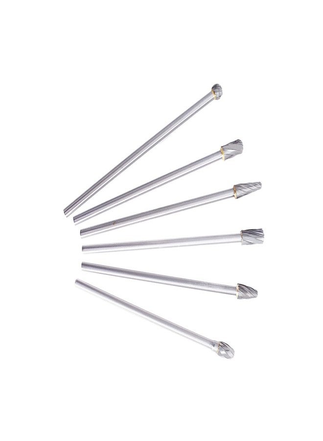 findmall 6Pcs Carbide Alloy Rotary Burr Set 6mm(1/4") Shank 10mm Head 150mm Length for DIY Woodworking Metal Carving Polishing Engraving Drilling - Image 3