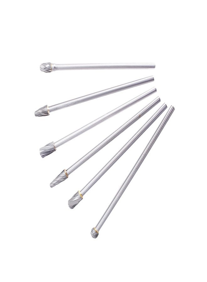 findmall 6Pcs Carbide Alloy Rotary Burr Set 6mm(1/4") Shank 10mm Head 150mm Length for DIY Woodworking Metal Carving Polishing Engraving Drilling - Image 2