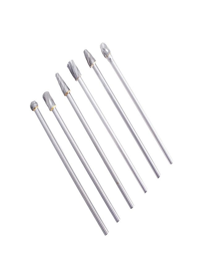 findmall 6Pcs Carbide Alloy Rotary Burr Set 6mm(1/4") Shank 10mm Head 150mm Length for DIY Woodworking Metal Carving Polishing Engraving Drilling - Image 4
