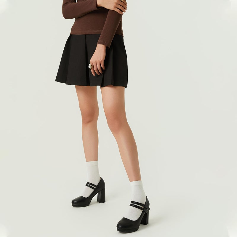 Trary Black Heels Mary Jane Shoes Women Platform Chunky Block High Heels with Buckle Strap Comfortable Dress Pumps for Office Party Casual Round Toe Pumps Shoes, Size 8 - Image 5