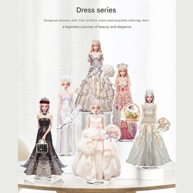 Children's DIY production, repeated dressing and dressing sticker toys, magnetic dress-up magic box (pink Lolita) - Image 2