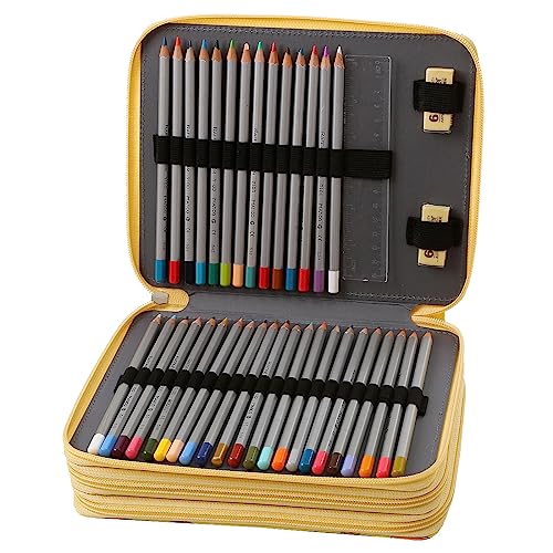 Lbxgap Portable Colored Printing Pattern Pencil Case Holds 120 pcs Pencils Bag Organizer with Handy Wrap Portable- Multilayer Holder for Watercolor Pens or Markers, Pencil Case Organizer for Artist - Image 3