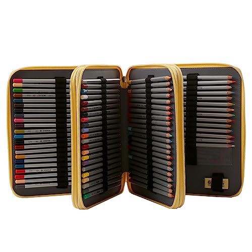 Lbxgap Portable Colored Printing Pattern Pencil Case Holds 120 pcs Pencils Bag Organizer with Handy Wrap Portable- Multilayer Holder for Watercolor Pens or Markers, Pencil Case Organizer for Artist - Image 2