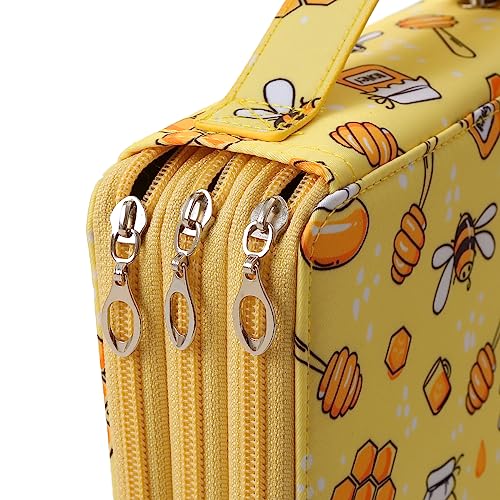 Lbxgap Portable Colored Printing Pattern Pencil Case Holds 120 pcs Pencils Bag Organizer with Handy Wrap Portable- Multilayer Holder for Watercolor Pens or Markers, Pencil Case Organizer for Artist - Image 5