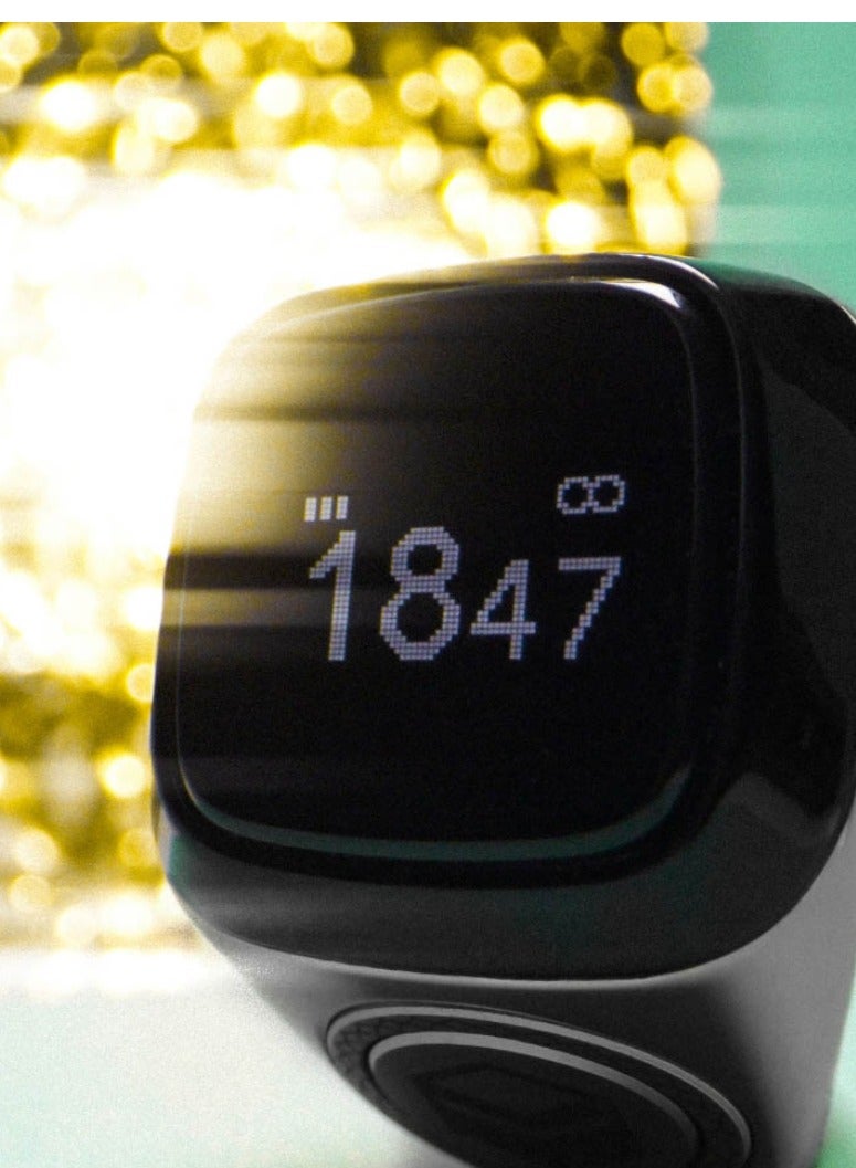 iQIBLA Smart Tasbih Zikr Ring OLED Display 0.42" Metal Smart Ring App Operated Tasbih Counter Prayer Reminder Technology 5 Prayer Time Reminders iQibla Smart Zikr Ring M02 Metal Smart Zikr Ring Long Battery Backup 20MM Graphite - Image 4