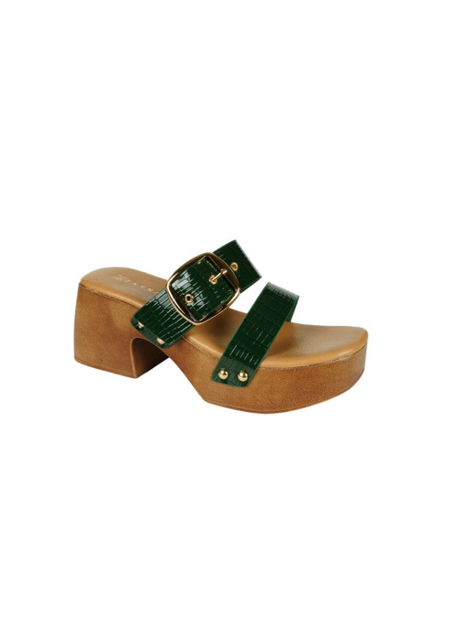 ZAYNA 221-171 Zayna Ladies Block heel Sandals 23ASL935 Green - Image 1