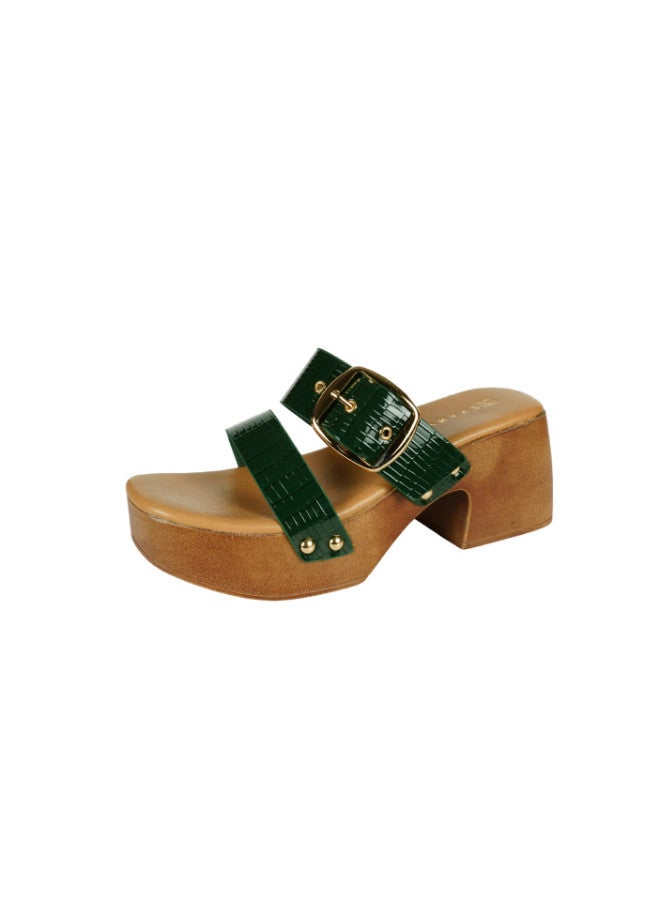 ZAYNA 221-171 Zayna Ladies Block heel Sandals 23ASL935 Green - Image 3