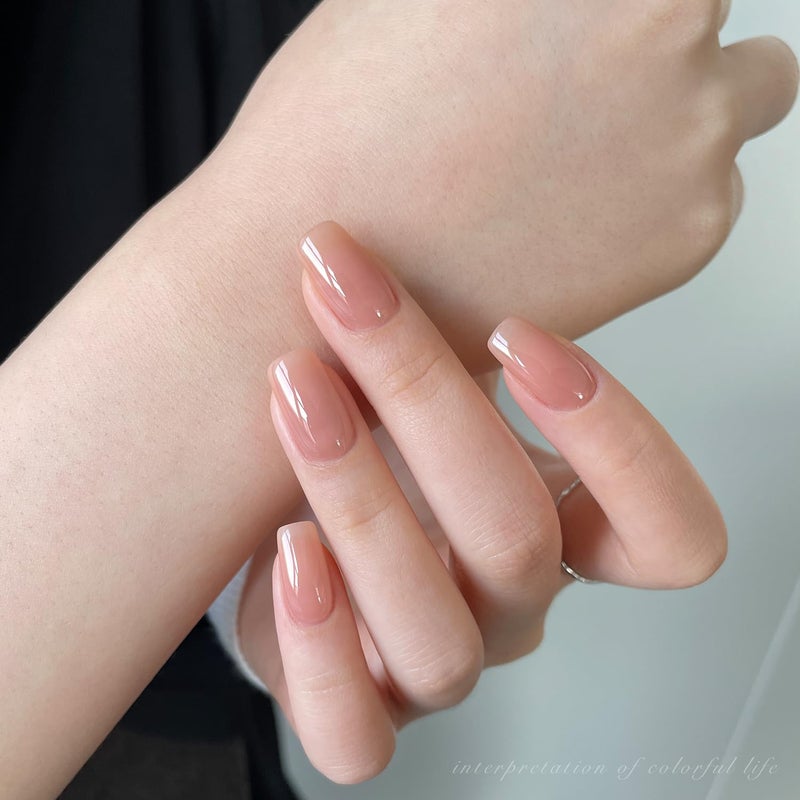 GAOY Nude Jelly Gel Nail Polish, 16ml Sheer Translucent Netural Soak Off Gel Polish, UV Light Cure for Nail Art DIY at Home, 3051 Peachy Beige - Image 4