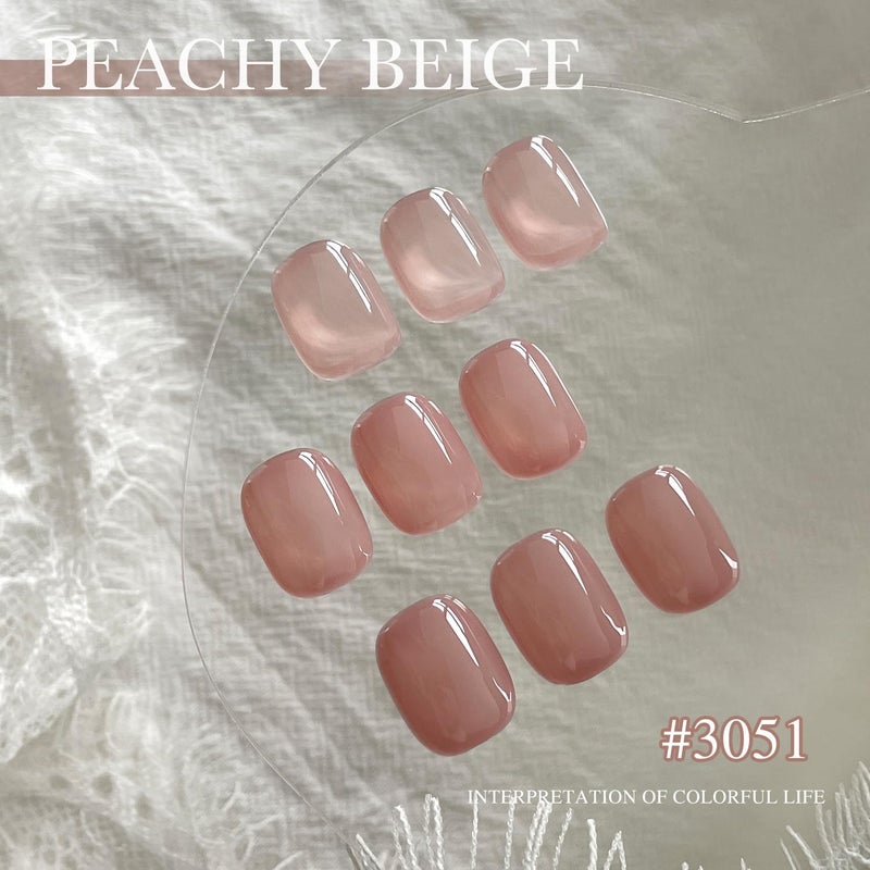 GAOY Nude Jelly Gel Nail Polish, 16ml Sheer Translucent Netural Soak Off Gel Polish, UV Light Cure for Nail Art DIY at Home, 3051 Peachy Beige - Image 5