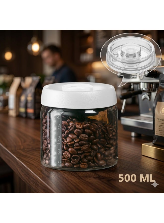 Vacuum coffee pot, glass container for storing coffee beans - Image 2