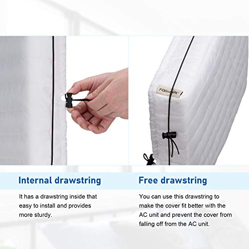 FORSPARK Indoor Air Conditioner Cover, AC Covers for Inside with Free Drawstring, 28L x 20H x 3.5D inches White - Image 5
