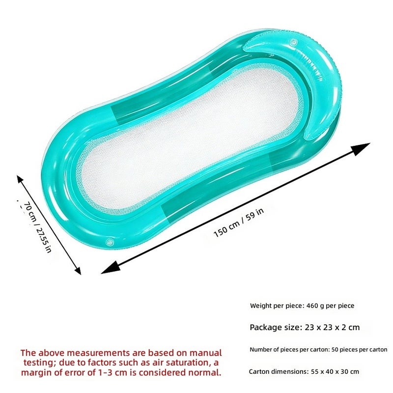 Jelly Green Lounger - Inflatable Floating Raft for Swimming, Beach & Pool