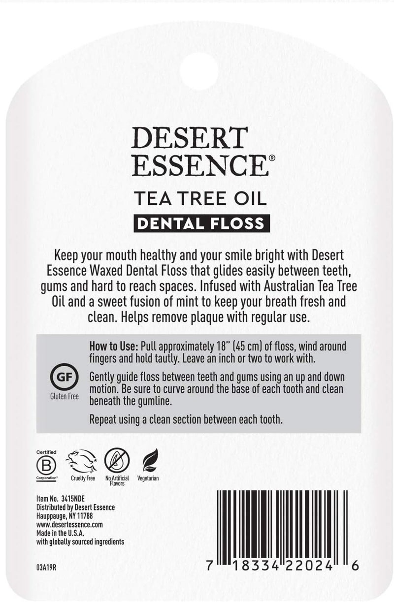 Desert Essence Tea Tree Oil Dental Floss - 50 Yards Waxed - Image 3