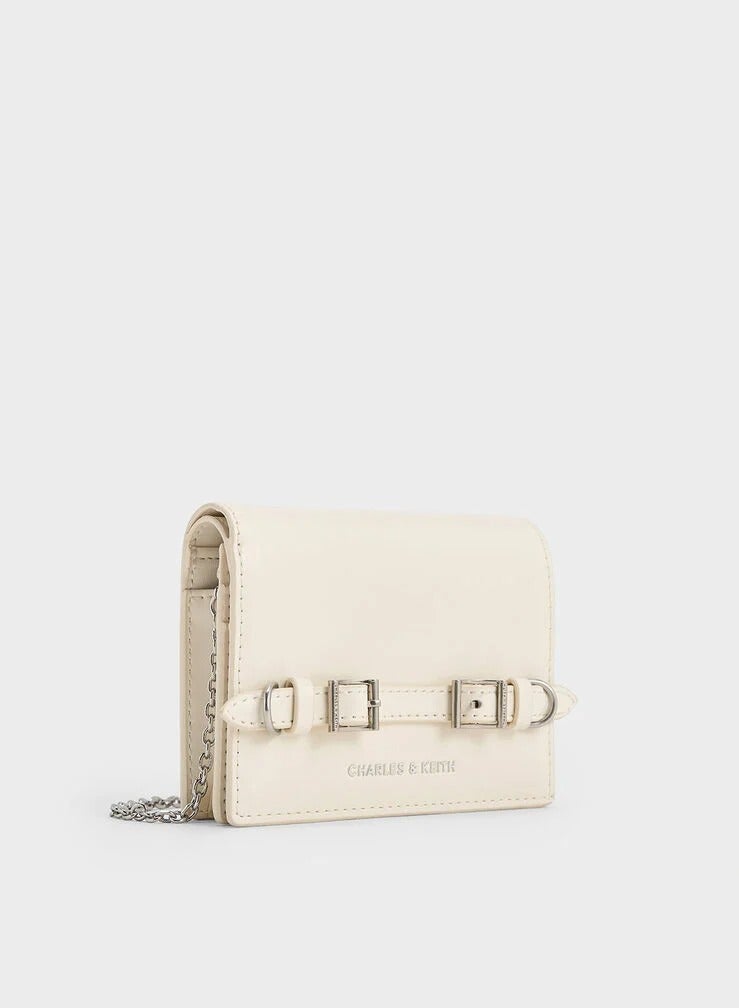 تشارلز & كيث محفظة وحقيبة كروس بودي بمقبض سلسلة من سلون - كريمي - Image 3