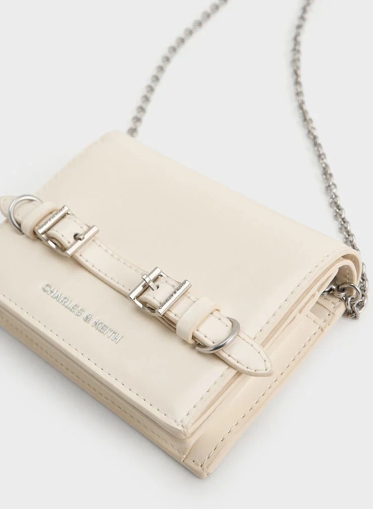 تشارلز & كيث محفظة وحقيبة كروس بودي بمقبض سلسلة من سلون - كريمي - Image 5