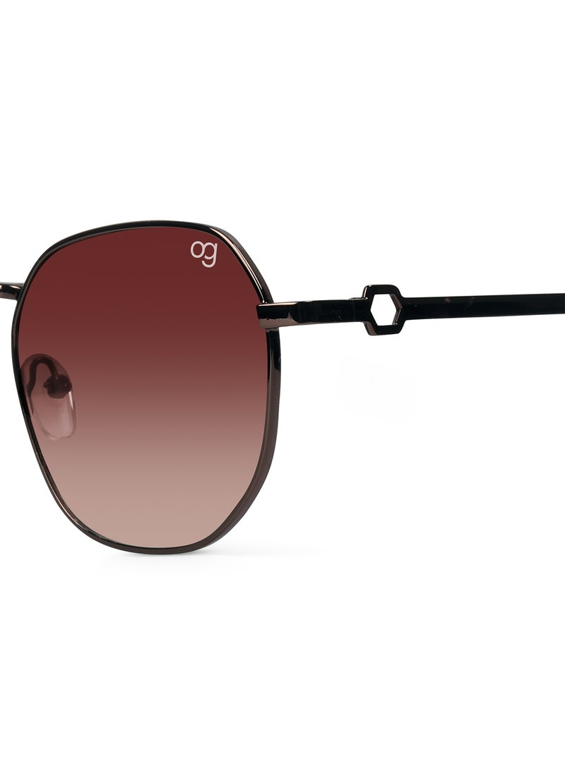Woggles UV- Protected  Copper Hexagonal Sunglasses  - Image 2