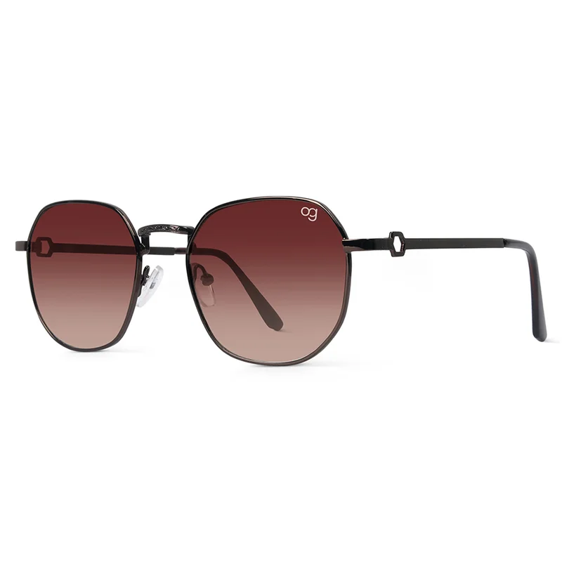 Woggles UV- Protected  Copper Hexagonal Sunglasses