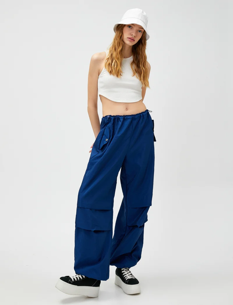 كوتون Pocket Detail Relax Fit Parachute Trousers