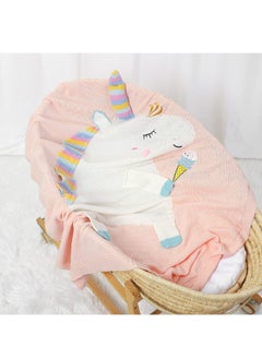 Hompenny Pure Cotton Baby Blanket – All-Season Use | 100×80cm | Soft & Safe for Sensitive Skin | Unicorn Design | For 0–6 Years | Multipurpose for Bedtime, Travel & AC Rooms  - Image 3