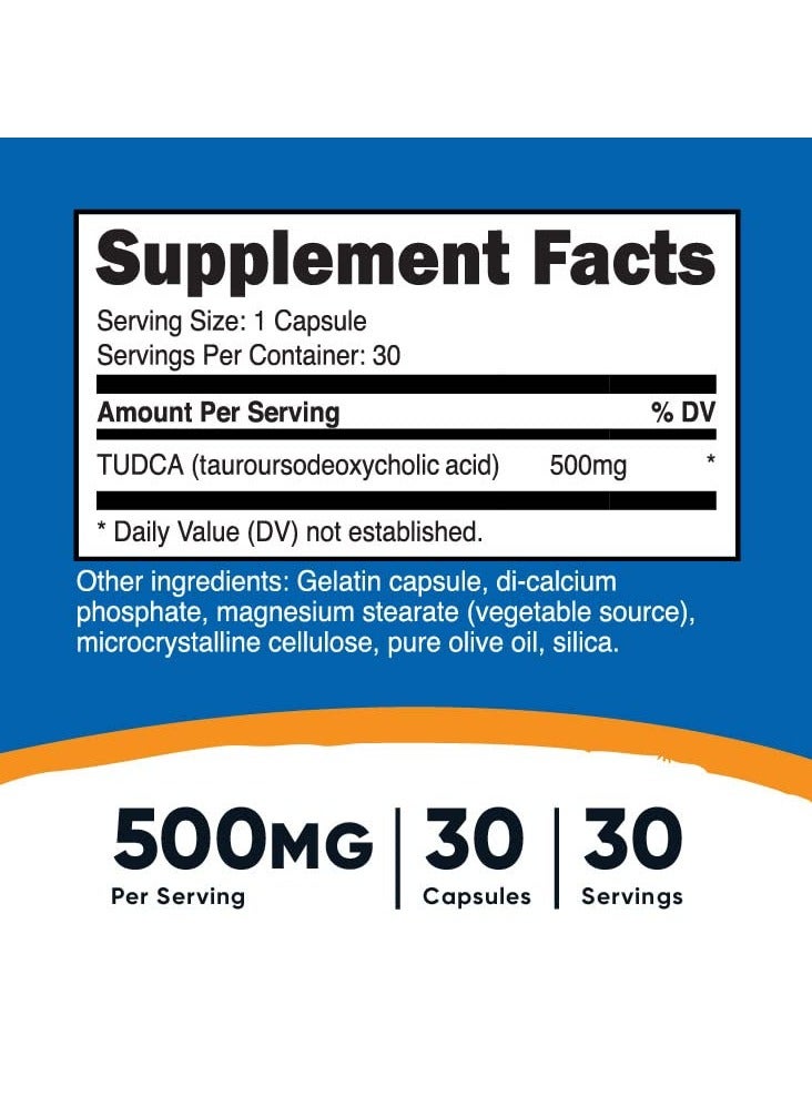 Nutricost Tudca Tauroursodeoxycholic Acid, 500mg, 30 Capsules,30 Serving Dietary Supplement  - Image 4