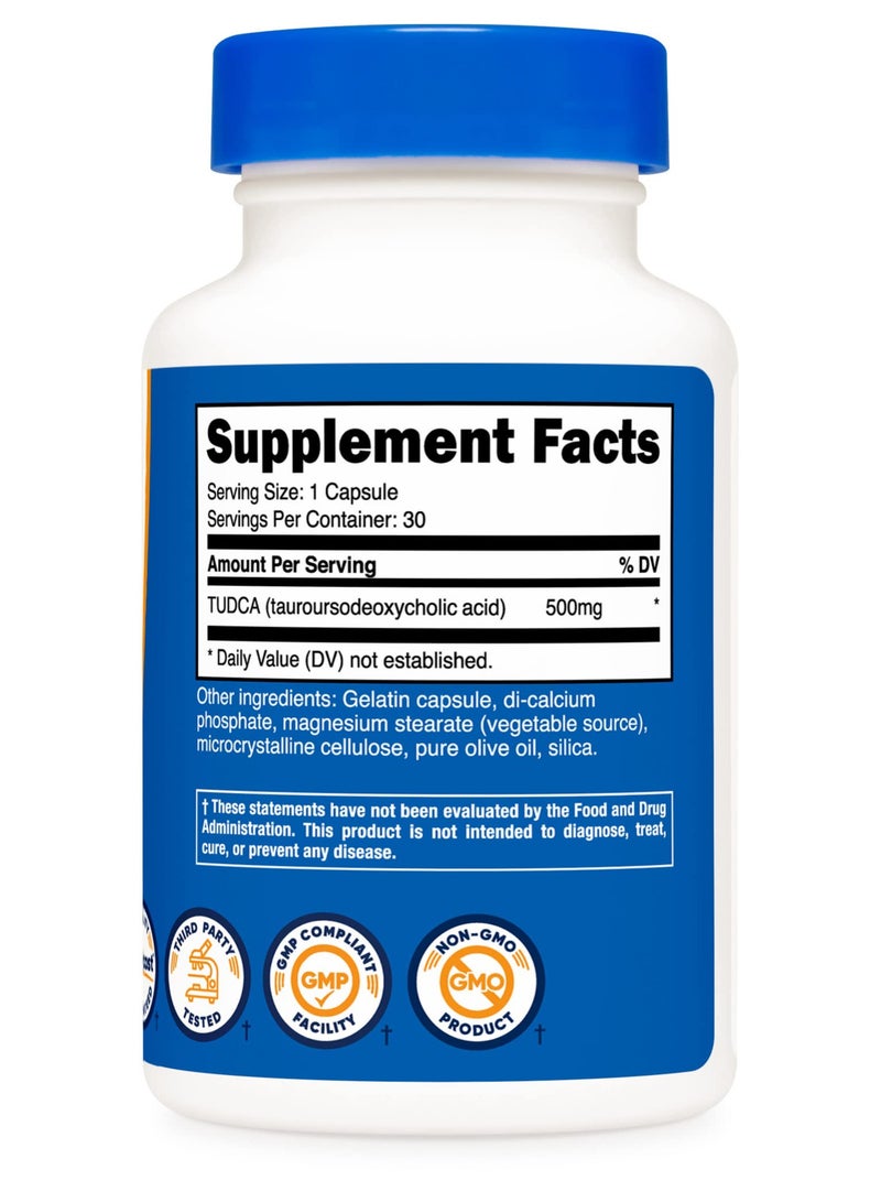 Nutricost Tudca Tauroursodeoxycholic Acid, 500mg, 30 Capsules,30 Serving Dietary Supplement  - Image 5