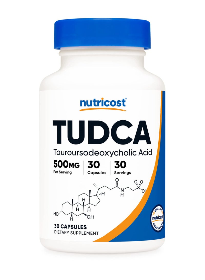 Nutricost Tudca Tauroursodeoxycholic Acid, 500mg, 30 Capsules,30 Serving Dietary Supplement  - Image 1