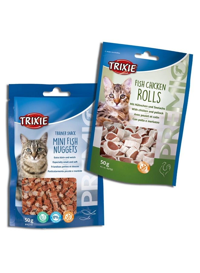 تريكسي مجموعة مكافآت القطط من ساندويتشات التونة الفاخرة ولفائف الدجاج/السمك الفاخرة، مكافآت غنية بالعناصر الغذائية للقطط، مناسبة لجميع السلالات - (عبوة من قطعتين) - Image 1