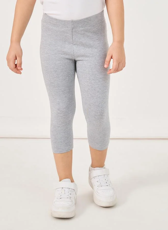 Styli Styli Elastic Waistband Basic Capri Length Leggings
