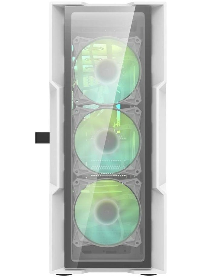 دارك فلاش - DarkFlash DK431 Glass ATX، 4 مراوح aRGB مثبتة مسبقًا، لوحة أمامية من الزجاج المقسى، مشعاع يصل إلى 360 مم ودعم مراوح 12x، SPCC + مواد من الزجاج المقسى - Image 1