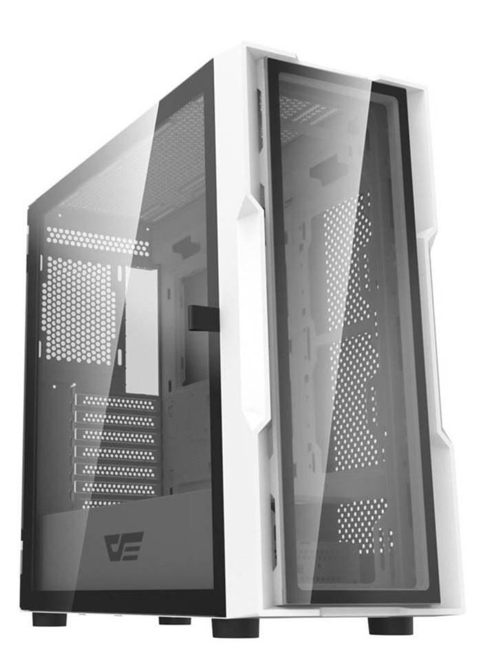 دارك فلاش - DarkFlash DK431 Glass ATX، 4 مراوح aRGB مثبتة مسبقًا، لوحة أمامية من الزجاج المقسى، مشعاع يصل إلى 360 مم ودعم مراوح 12x، SPCC + مواد من الزجاج المقسى - Image 1