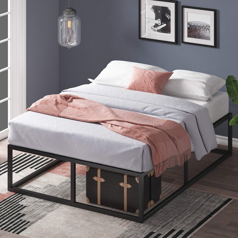 ZINUS Joseph 14 Metal Platforma Bed Frame Mattress Foundation Wood Slat Support No Box Spring Needed Sturdy Steel Structure Queen