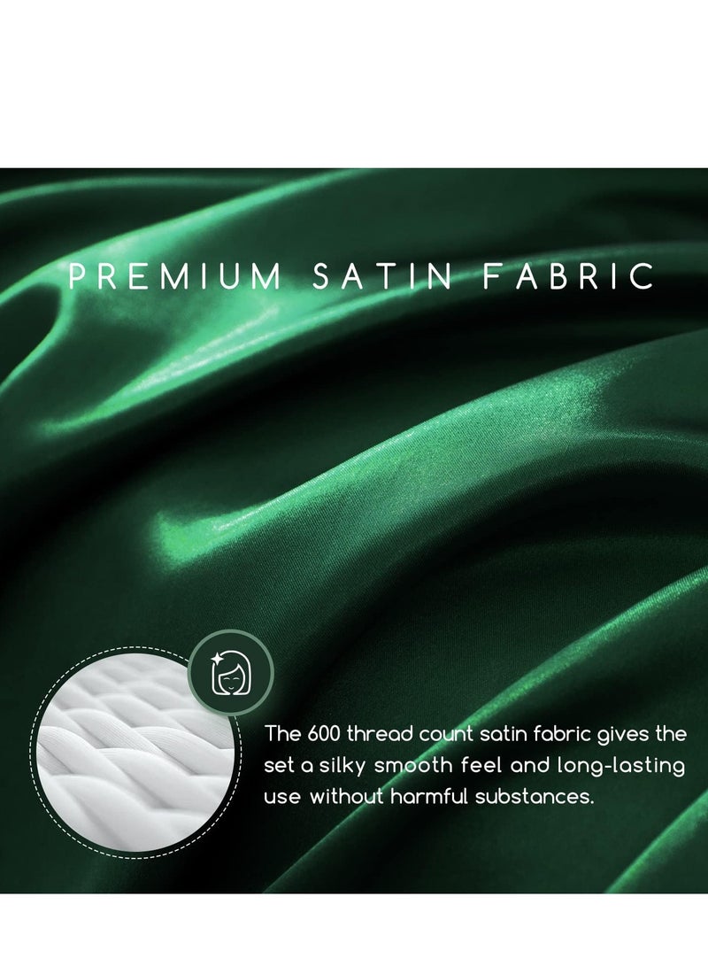 Silky Bedding Set 4-Piece King Green  - Image 3
